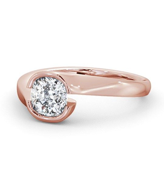 Cushion Diamond Open Bezel Engagement Ring 18K Rose Gold Solitaire ENCU3_RG_THUMB2 