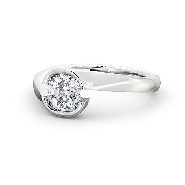 Cushion Diamond Engagement Ring Platinum Solitaire - Glencoe ENCU3_WG_FLAT