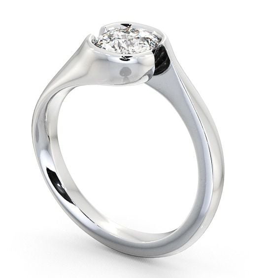 Cushion Diamond Engagement Ring 18K White Gold Solitaire - Glencoe ENCU3_WG_THUMB1