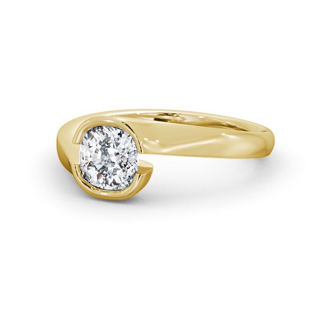 Cushion Diamond Engagement Ring 9K Yellow Gold Solitaire - Glencoe ENCU3_YG_FLAT