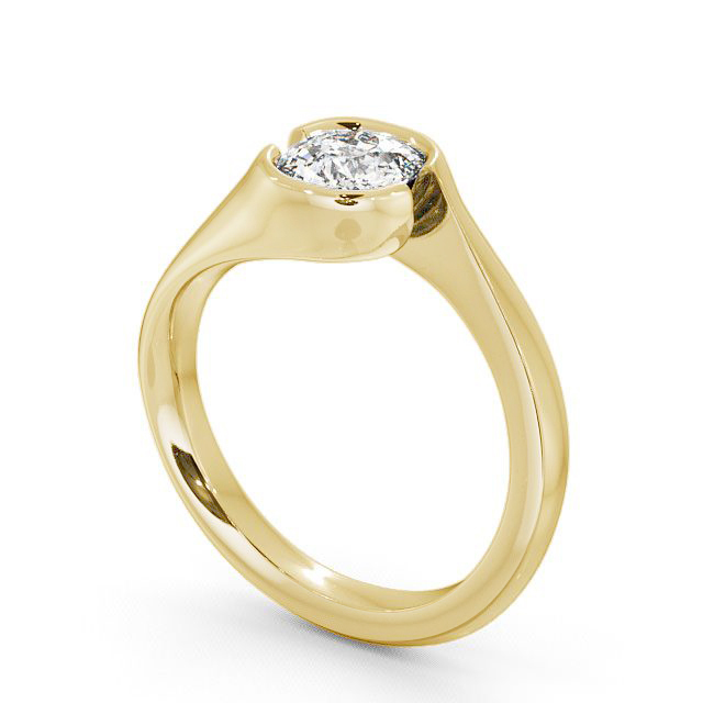 Cushion Diamond Engagement Ring 18K Yellow Gold Solitaire - Glencoe ENCU3_YG_SIDE