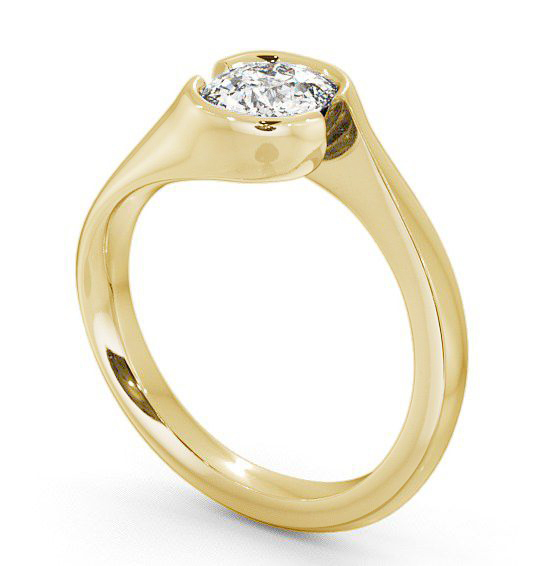 Cushion Diamond Open Bezel Engagement Ring 18K Yellow Gold Solitaire ENCU3_YG_THUMB1 