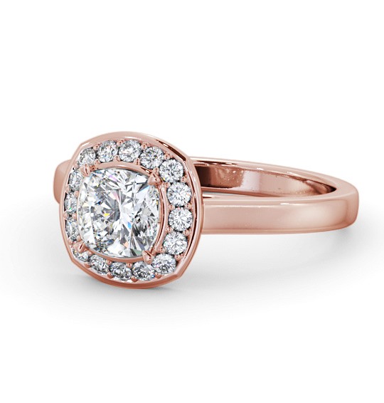  Halo Cushion Diamond Engagement Ring 18K Rose Gold - Resoline ENCU40_RG_THUMB2 