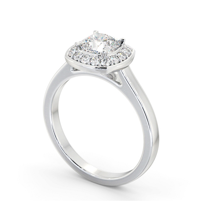 Halo Cushion Diamond Engagement Ring Platinum - Resoline ENCU40_WG_SIDE