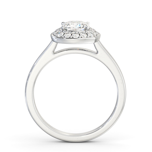 Halo Cushion Diamond Engagement Ring 9K White Gold - Resoline ENCU40_WG_UP