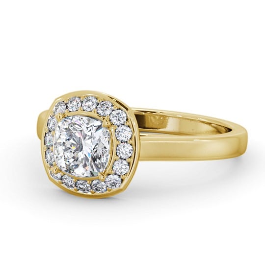  Halo Cushion Diamond Engagement Ring 9K Yellow Gold - Resoline ENCU40_YG_THUMB2 