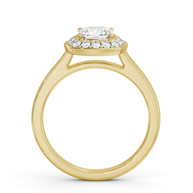 Halo Cushion Diamond Engagement Ring 9K Yellow Gold - Resoline ENCU40_YG_UP