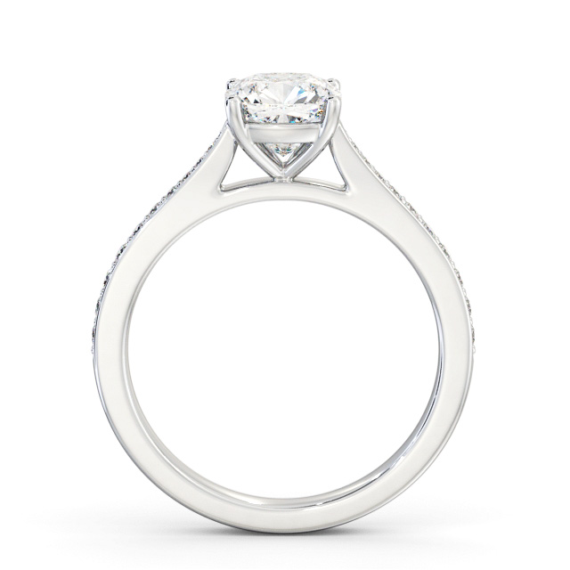 Cushion Diamond Engagement Ring Palladium Solitaire With Side Stones - Kristin ENCU40S_WG_UP