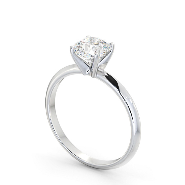 Cushion Diamond Engagement Ring 9K White Gold Solitaire - Onchan ENCU41_WG_SIDE