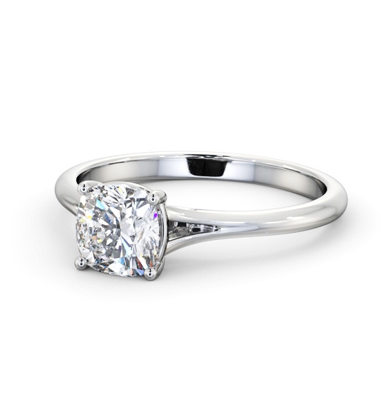  Cushion Diamond Engagement Ring Platinum Solitaire - Coraline ENCU42_WG_THUMB2 