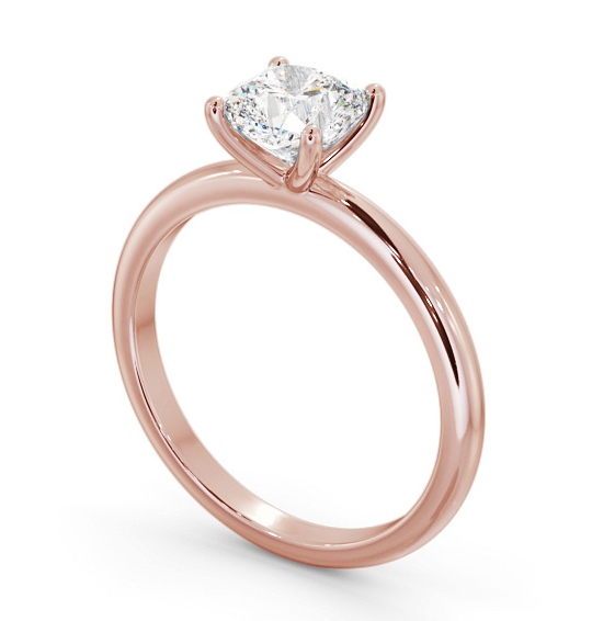 Cushion Diamond Sleek 4 Prong Engagement Ring 18K Rose Gold Solitaire ENCU43_RG_THUMB1 