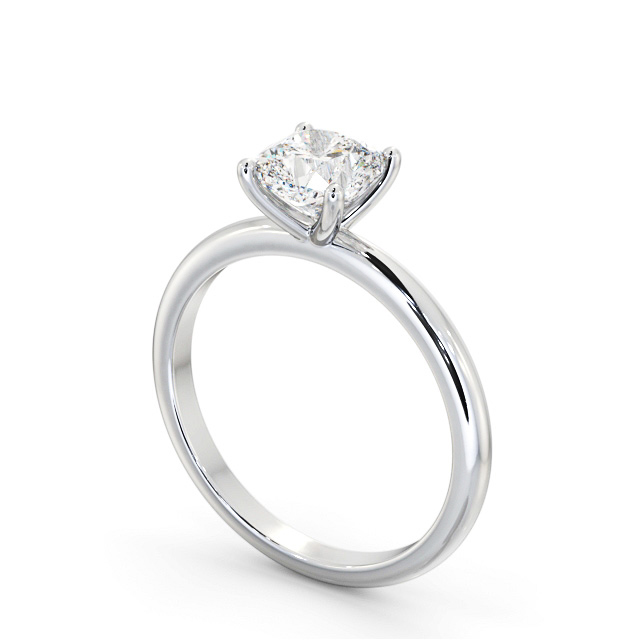 Cushion Diamond Engagement Ring Platinum Solitaire - Malloy ENCU43_WG_SIDE