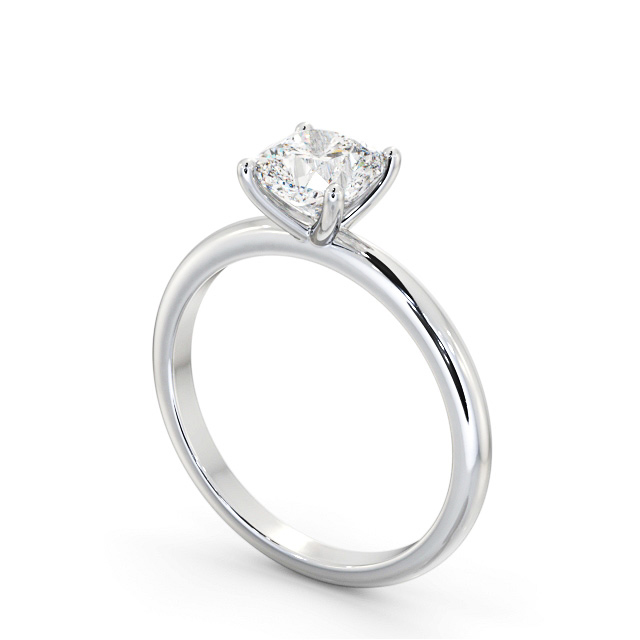 Cushion Diamond Engagement Ring Palladium Solitaire - Malloy ENCU43_WG_SIDE