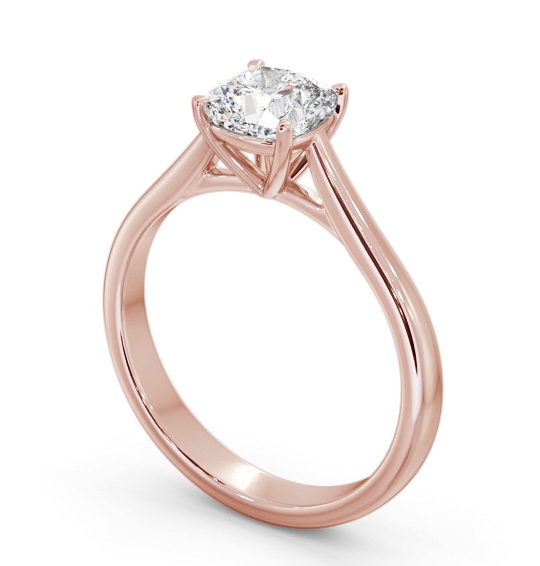 Cushion Diamond Classic 4 Prong Engagement Ring 9K Rose Gold Solitaire ENCU44_RG_THUMB1