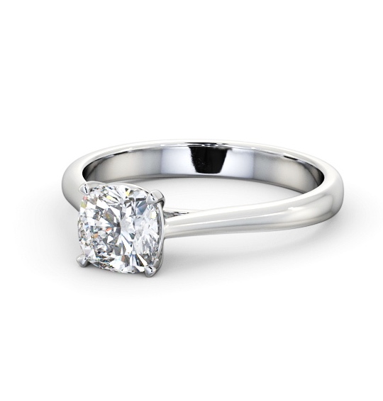 Cushion Diamond Classic 4 Prong Engagement Ring 18K White Gold Solitaire ENCU44_WG_THUMB2 