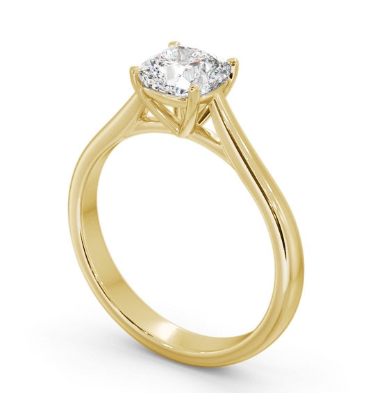 Cushion Diamond Classic 4 Prong Engagement Ring 9K Yellow Gold Solitaire ENCU44_YG_THUMB1