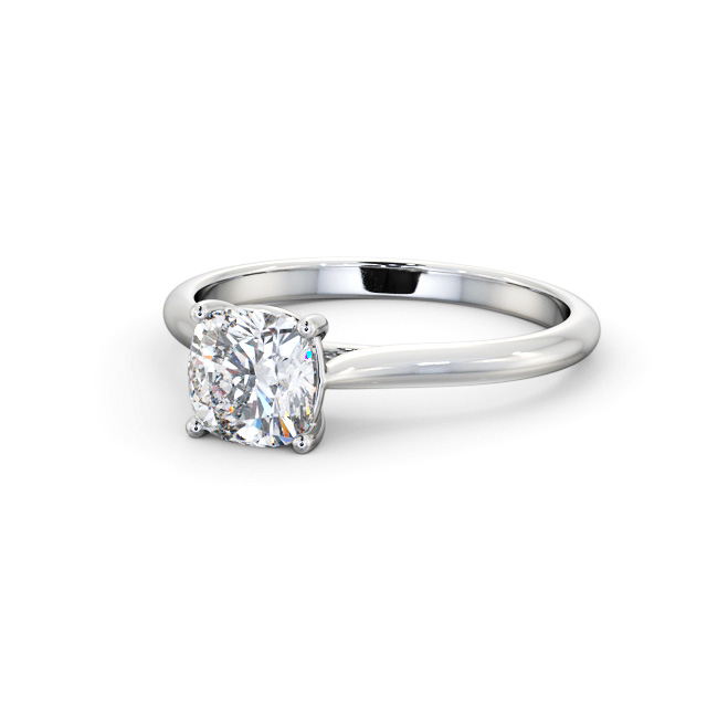 Cushion Diamond Engagement Ring Platinum Solitaire - Nicosia ENCU45_WG_FLAT