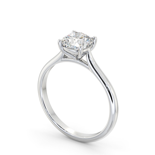 Cushion Diamond Engagement Ring Platinum Solitaire - Nicosia ENCU45_WG_SIDE