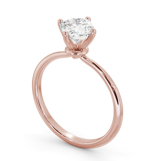 Cushion Diamond Dainty 4 Prong Engagement Ring 18K Rose Gold Solitaire ENCU46_RG_THUMB1