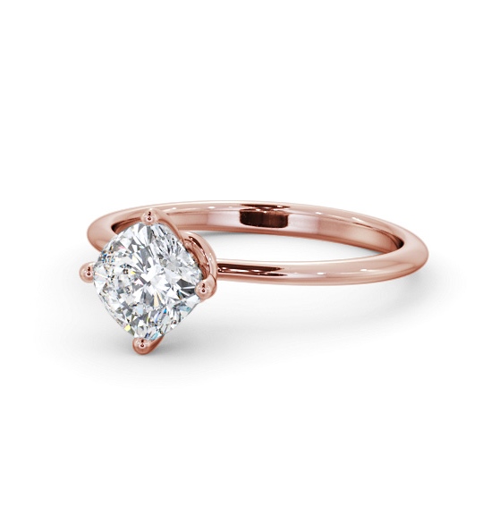  Cushion Diamond Engagement Ring 9K Rose Gold Solitaire - Flora ENCU46_RG_THUMB2 