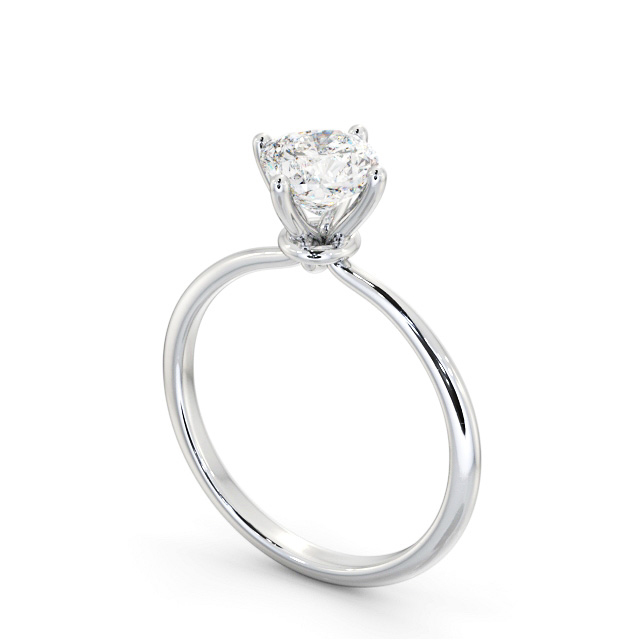 Cushion Diamond Engagement Ring 9K White Gold Solitaire - Flora ENCU46_WG_SIDE