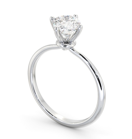  Cushion Diamond Engagement Ring 18K White Gold Solitaire - Flora ENCU46_WG_THUMB1 