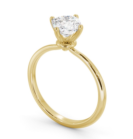  Cushion Diamond Engagement Ring 18K Yellow Gold Solitaire - Flora ENCU46_YG_THUMB1 