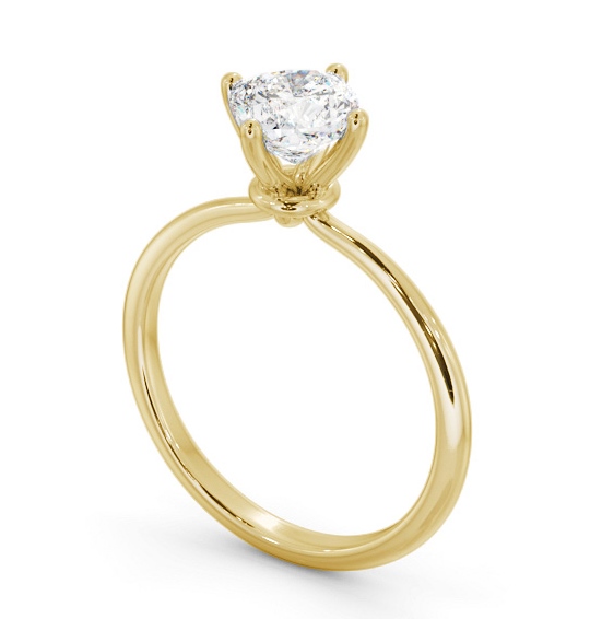 Cushion Diamond Dainty 4 Prong Engagement Ring 18K Yellow Gold Solitaire ENCU46_YG_THUMB1 