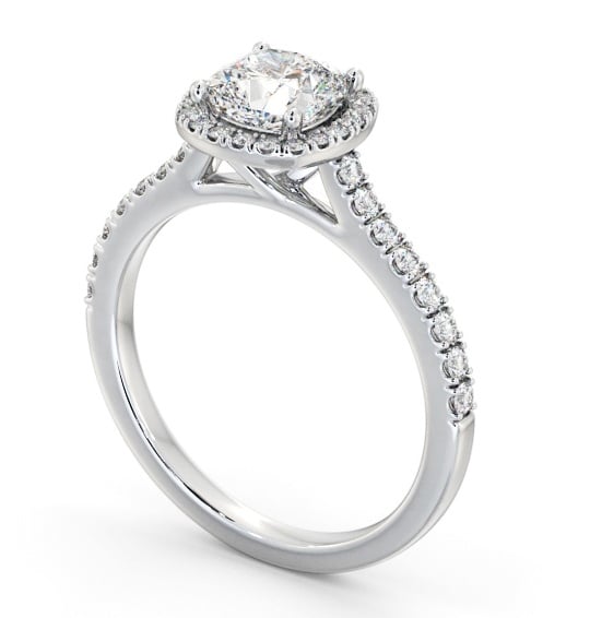 Halo Cushion Diamond Classic Engagement Ring Platinum ENCU47_WG_THUMB1