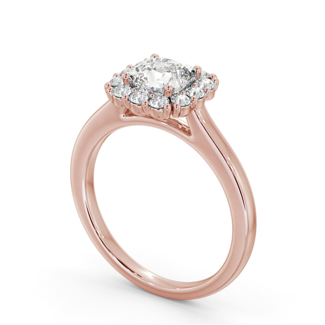 Halo Cushion Diamond Engagement Ring 9K Rose Gold - Nia ENCU48_RG_SIDE