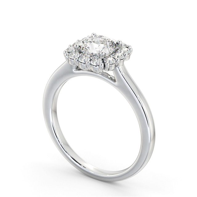 Halo Cushion Diamond Engagement Ring Palladium - Nia