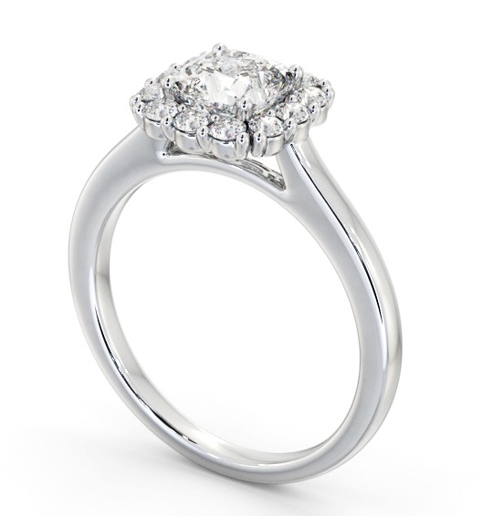 Halo Cushion Diamond Engagement Ring 18K White Gold - Nia ENCU48_WG_THUMB1