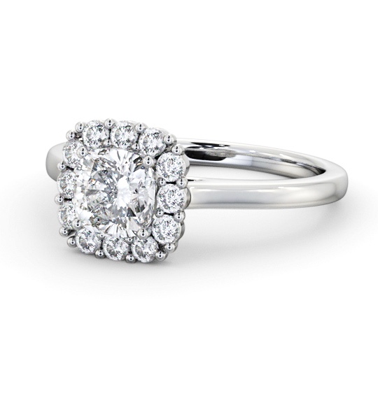  Halo Cushion Diamond Engagement Ring 18K White Gold - Nia ENCU48_WG_THUMB2 