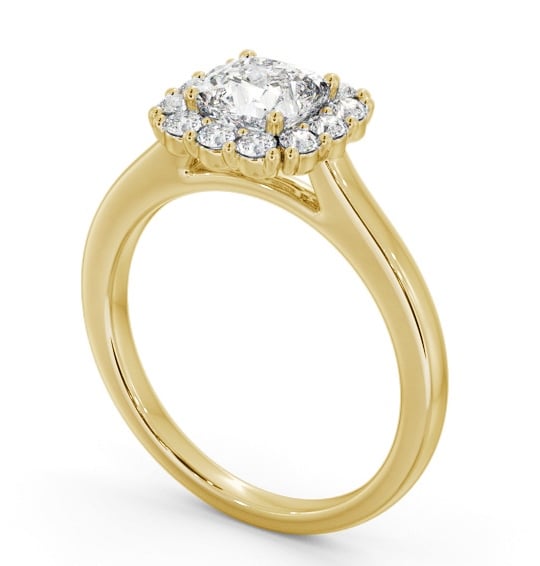 Halo Cushion Diamond Engagement Ring 18K Yellow Gold - Nia ENCU48_YG_THUMB1