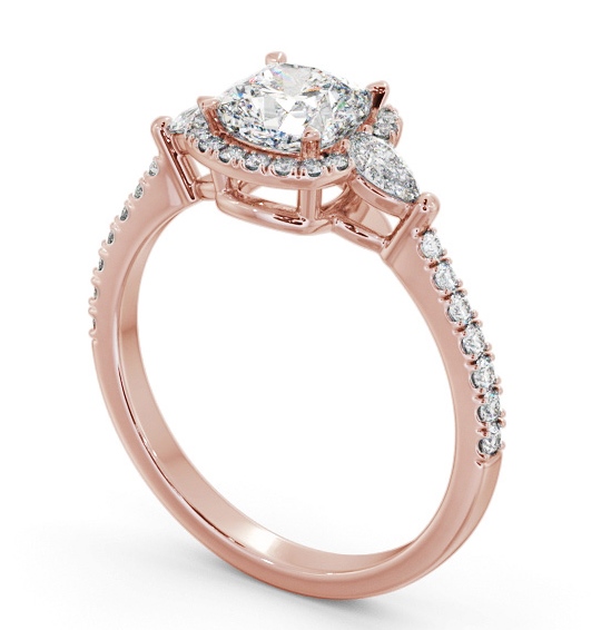 Halo Cushion Diamond Engagement Ring 18K Rose Gold - Drew ENCU49_RG_THUMB1 