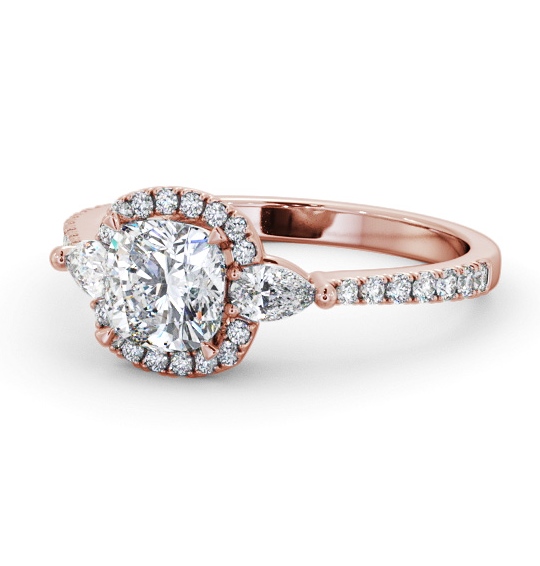  Halo Cushion Diamond Engagement Ring 18K Rose Gold - Drew ENCU49_RG_THUMB2 