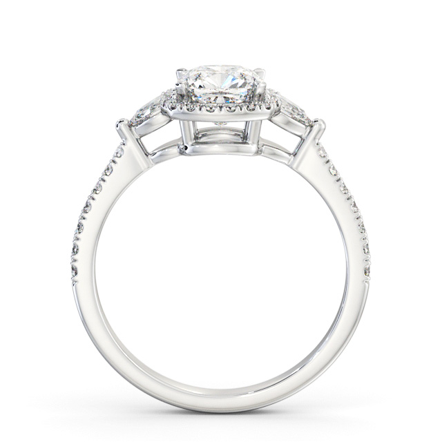 Halo Cushion Diamond Engagement Ring 18K White Gold - Drew ENCU49_WG_UP