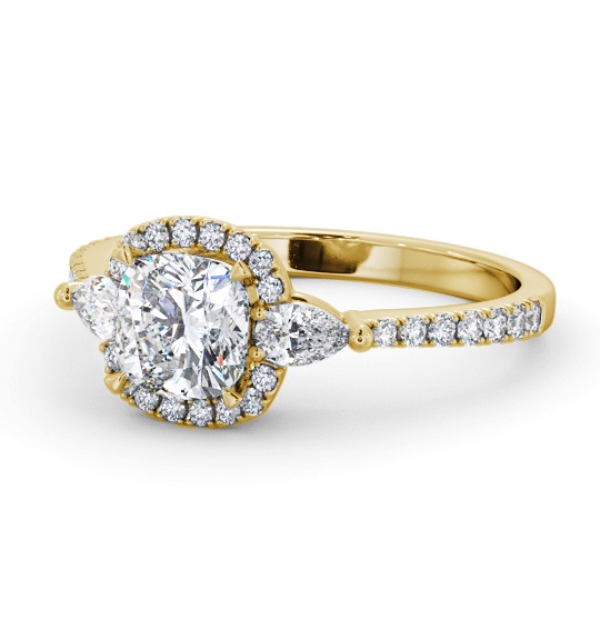  Halo Cushion Diamond Engagement Ring 18K Yellow Gold - Drew ENCU49_YG_THUMB2 