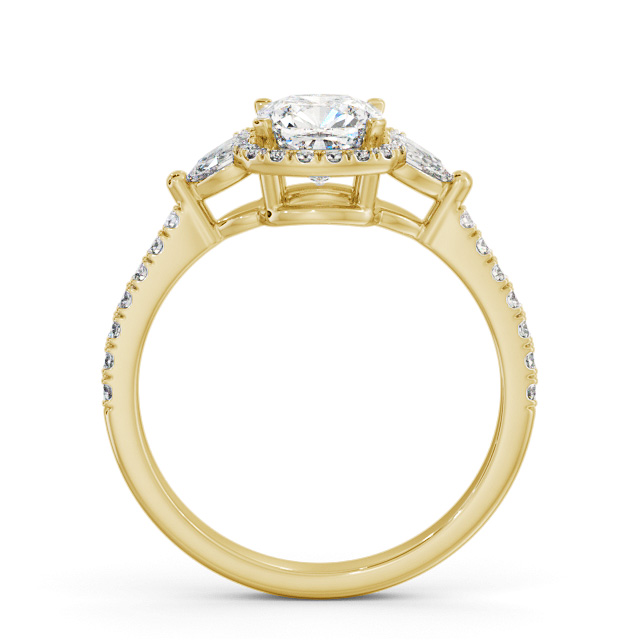 Halo Cushion Diamond Engagement Ring 9K Yellow Gold - Drew ENCU49_YG_UP