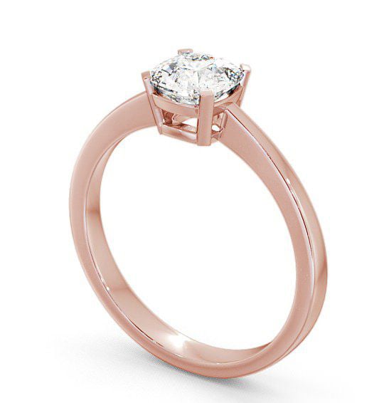 Cushion Diamond Box Setting Engagement Ring 18K Rose Gold Solitaire ENCU4_RG_THUMB1