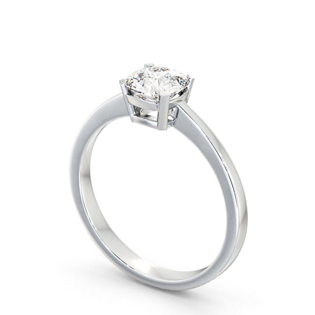 Cushion Diamond Engagement Ring 9K White Gold Solitaire - Claudy ENCU4_WG_SIDE