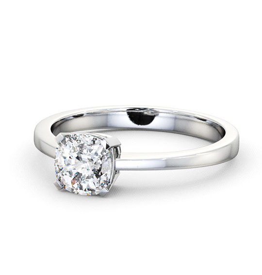 Cushion Diamond Box Setting Engagement Ring 18K White Gold Solitaire ENCU4_WG_THUMB2 