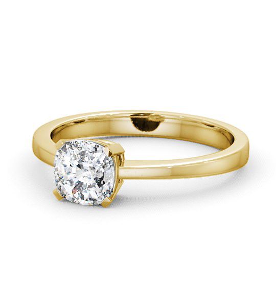 Cushion Diamond Engagement Ring 9K Yellow Gold Solitaire - Claudy ENCU4_YG_THUMB2 