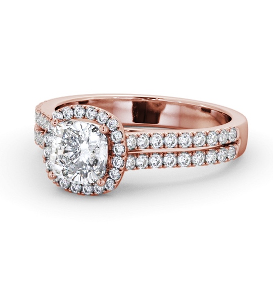  Halo Cushion Diamond Engagement Ring 18K Rose Gold - Dawson ENCU50_RG_THUMB2 