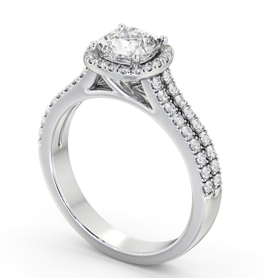  Halo Cushion Diamond Engagement Ring 18K White Gold - Dawson ENCU50_WG_THUMB1 