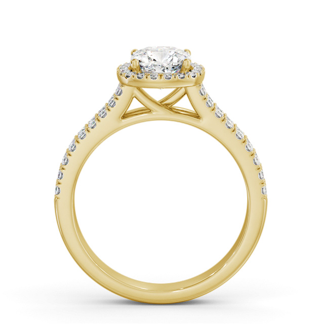 Halo Cushion Diamond Engagement Ring 18K Yellow Gold - Dawson ENCU50_YG_UP
