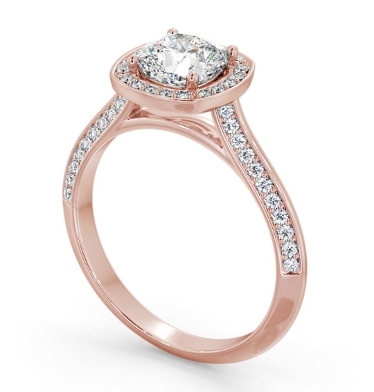  Halo Cushion Diamond Engagement Ring 18K Rose Gold - Mara ENCU51_RG_THUMB1 