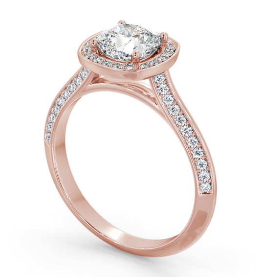 Halo Cushion Diamond with Knife Edge Band Engagement Ring 9K Rose Gold ENCU51_RG_THUMB1