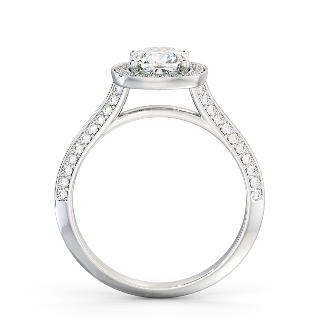 Halo Cushion Diamond Engagement Ring 18K White Gold - Mara ENCU51_WG_UP