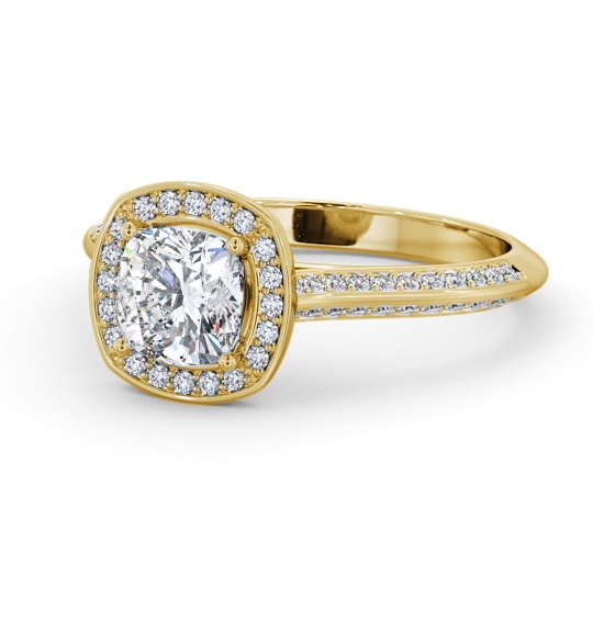  Halo Cushion Diamond Engagement Ring 18K Yellow Gold - Mara ENCU51_YG_THUMB2 